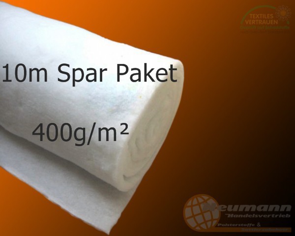 Polsterwatte 400gr./m² 10 Meter Paket