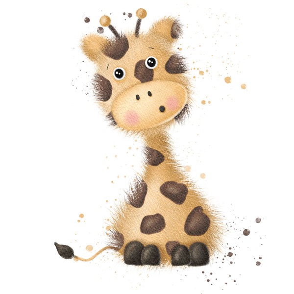 Bügelbild Fluffy Giraffe