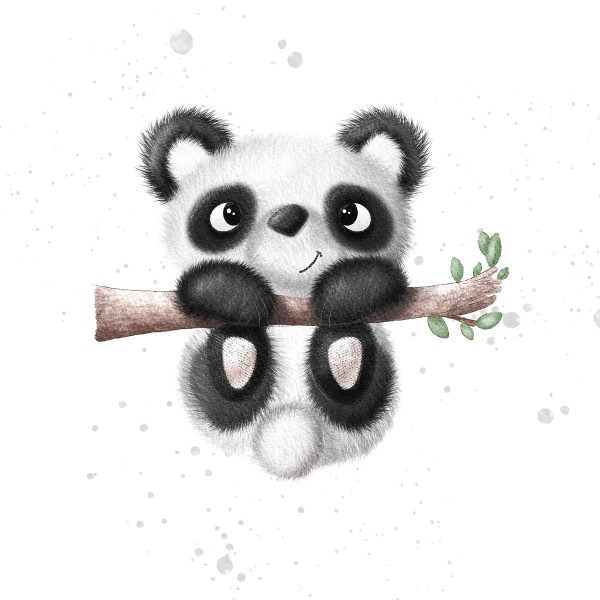 Bügelbild Fluffy Panda MINI