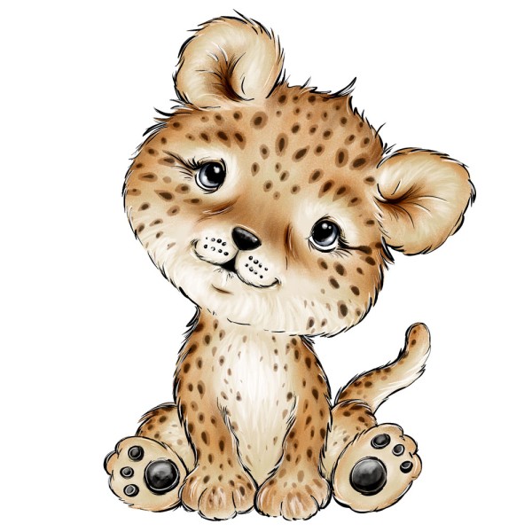 Bügelbild Baby Leopard MAXI