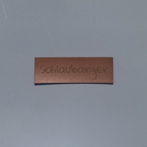 Kunstleder Label Schlaubärger 4,5 x 1,5 cm