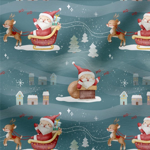 French Terry Digitaldruck Santa is Coming