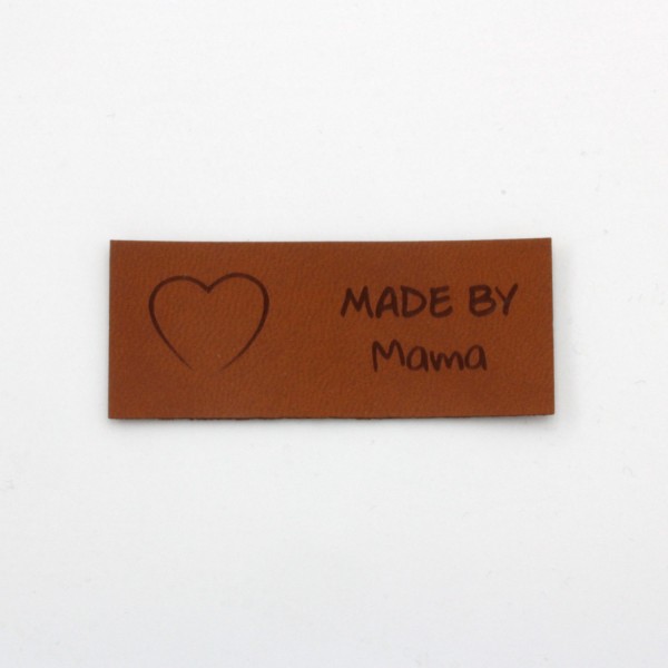 Kunstleder Label Made by Mama 6 x 2,5cm