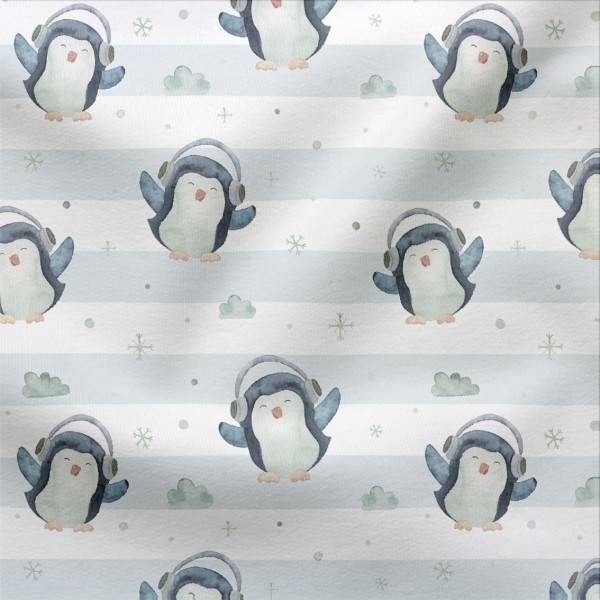 French Terry Digitaldruck Funny Pinguin