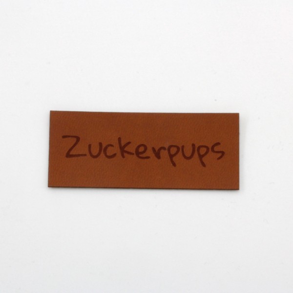 Kunstleder Label Zuckerpups 6 x 2,5cm
