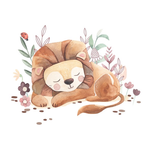 Bügelbild Sleeping Lion MINI