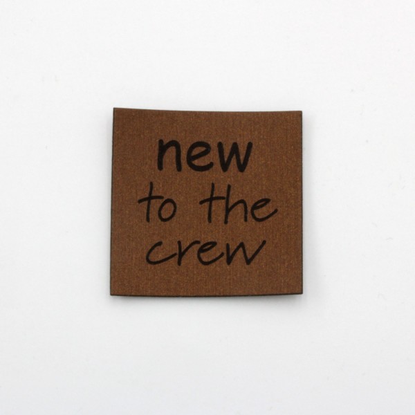 Kunstleder Label New to the Crew 4 x 4 cm